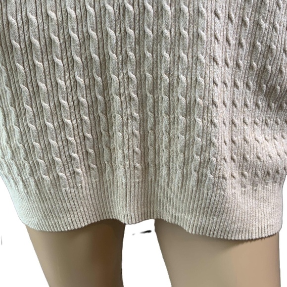 Karen Scott Beige Long Sleeve Cable Knit Sweater Sz XL Beige Aesthetic Normcore - Picture 11 of 13